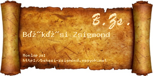 Békési Zsigmond névjegykártya