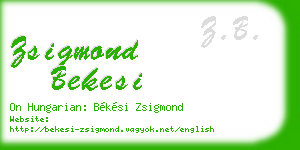zsigmond bekesi business card